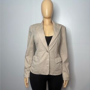 Eric Michael Beige Striped Blazer